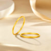 Saphire solid gold ring, aperture gold ring, thin ring, versatile stackable niche design, gift to girlfriend for her own wear