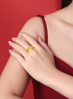 赛菲尔黄金戒指足金指环男款送礼