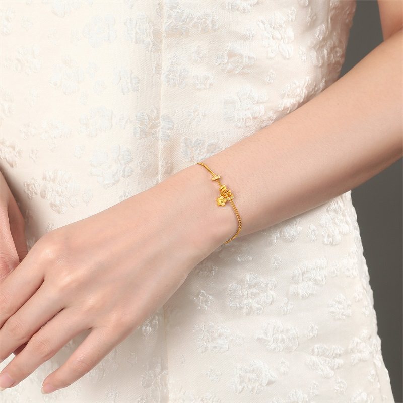 赛菲尔黄金手链女桃花闪闪足金古法金莫桑石古巴手链女友生日礼物,淘宝优惠券,粉丝福利购,淘宝优惠卷