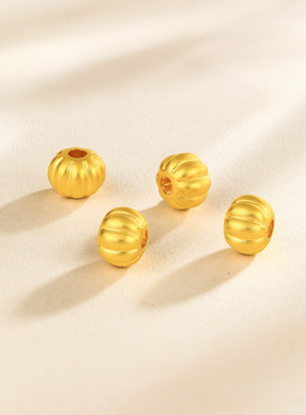 赛菲尔黄金手链足金999.9南瓜珠金珠转运珠手链红手绳手串