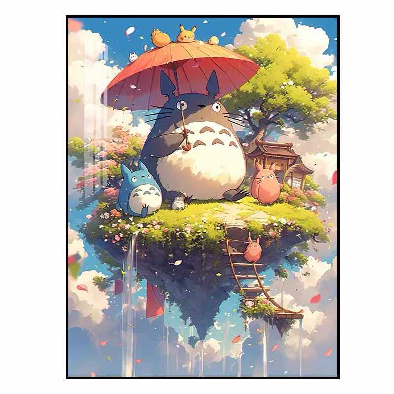 宫崎骏钻石画2025新款钻绣客厅卧室带框手工儿童卡通小幅diy满钻,淘宝优惠券,粉丝福利购,淘宝优惠卷