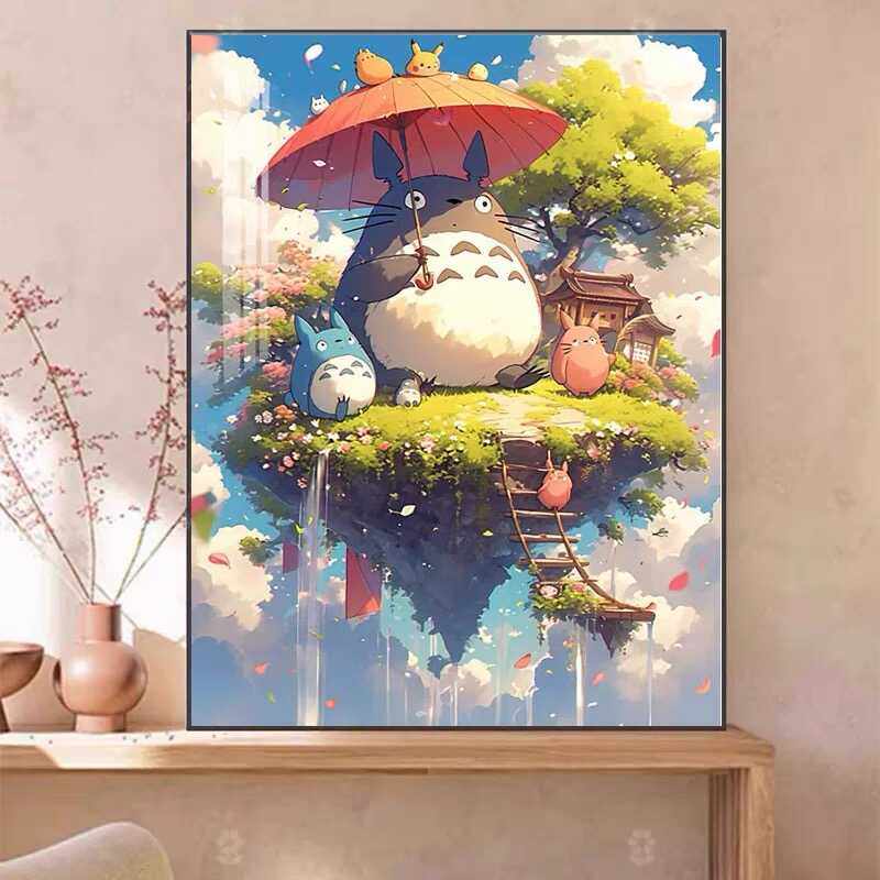 宫崎骏钻石画2025新款钻绣客厅卧室带框手工儿童卡通小幅diy满钻,淘宝优惠券,粉丝福利购,淘宝优惠卷