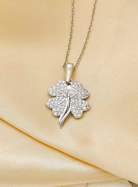 土耳其风格创意开合幸运草吊坠项链女轻奢潮流爱心翅膀可刻字新款