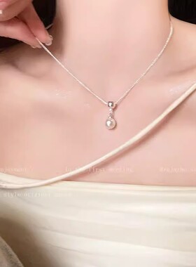 ins女款风一颗珍珠项链女轻奢小众感新款锁骨链仙女同款颈链配饰