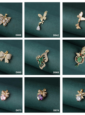 跨境热销镶锆石蝴蝶吊坠ins小众设计感轻奢立体蝴蝶项链饰品配饰