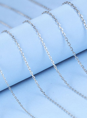 直播货源纯银S925十字链锁骨链电镀白金18K黄金闪欧O压光银项链