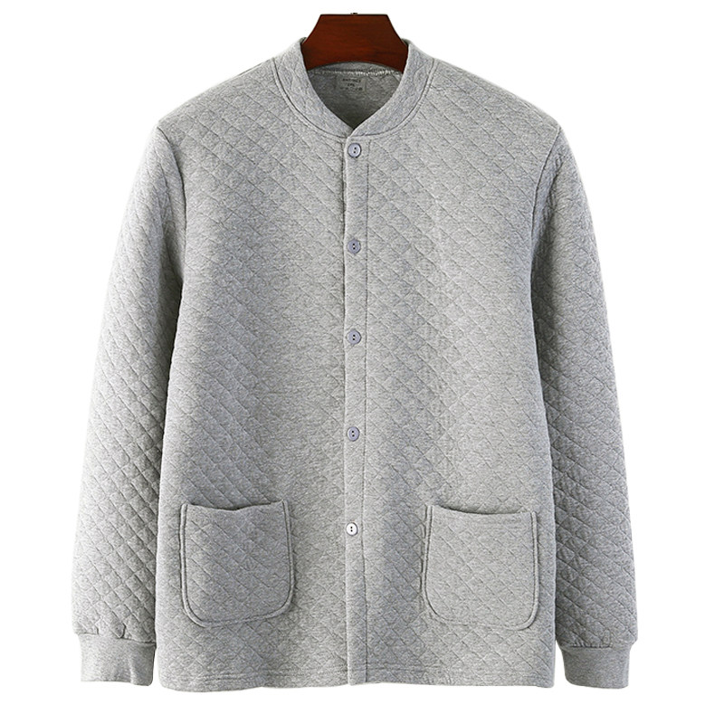 中老年人保暖内衣男单件上衣三层夹棉加厚加绒纯棉开衫套装棉衣冬,淘宝优惠券,粉丝福利购,淘宝优惠卷