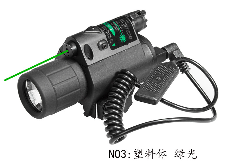 LED手电红激光/镭射两用型 M6多功能手电 夜间露营照明 带鼠尾 - 图1