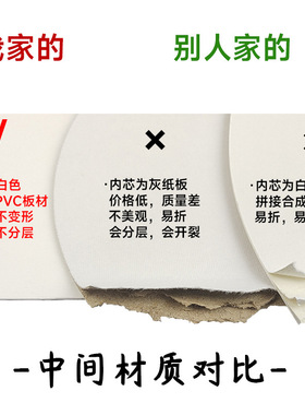 漆扇扇子带字团扇材料包全套文字景区diy摆摊漂漆扇专用空白扇PVC