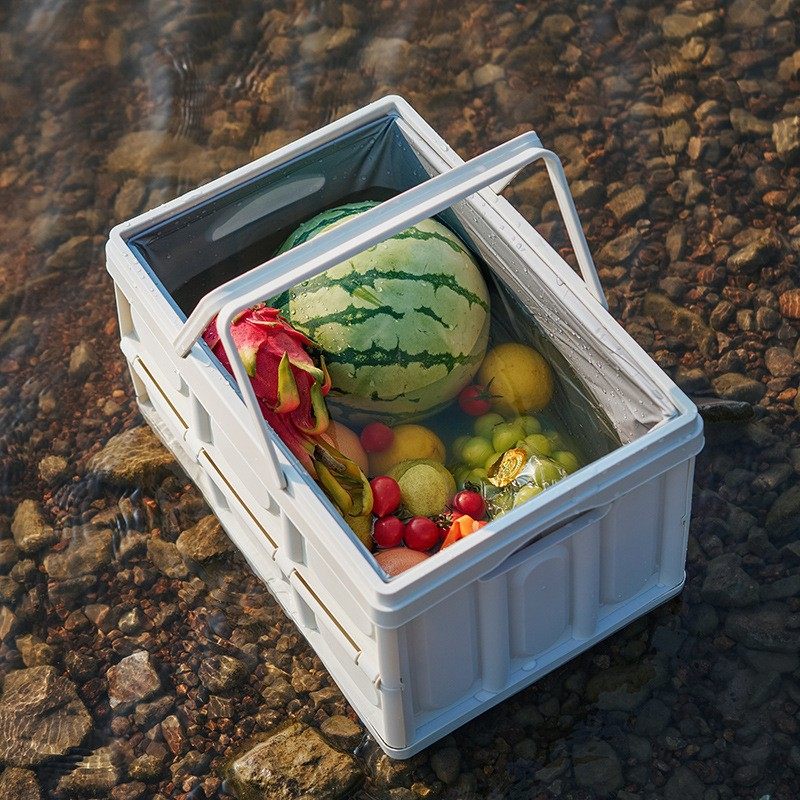 户外露营折叠收纳箱野餐篮子车载后备箱居家整理箱带防水袋带提手,淘宝优惠券,粉丝福利购,淘宝优惠卷