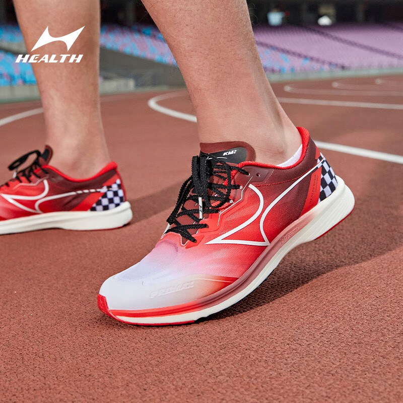 海尔斯碳板竞速鞋新款男女轻便透气跑步训练鞋耐磨减震运动鞋KM2 - 图0