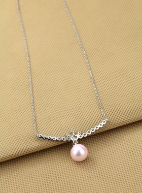 纯银珍珠项链短款生日礼物吊坠
