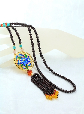 石榴石长款百搭项链玛瑙挂饰吊坠