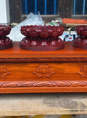 可定做底座佛像鼎观音财神鱼缸石头加高刻字刻花纹实木红木底座