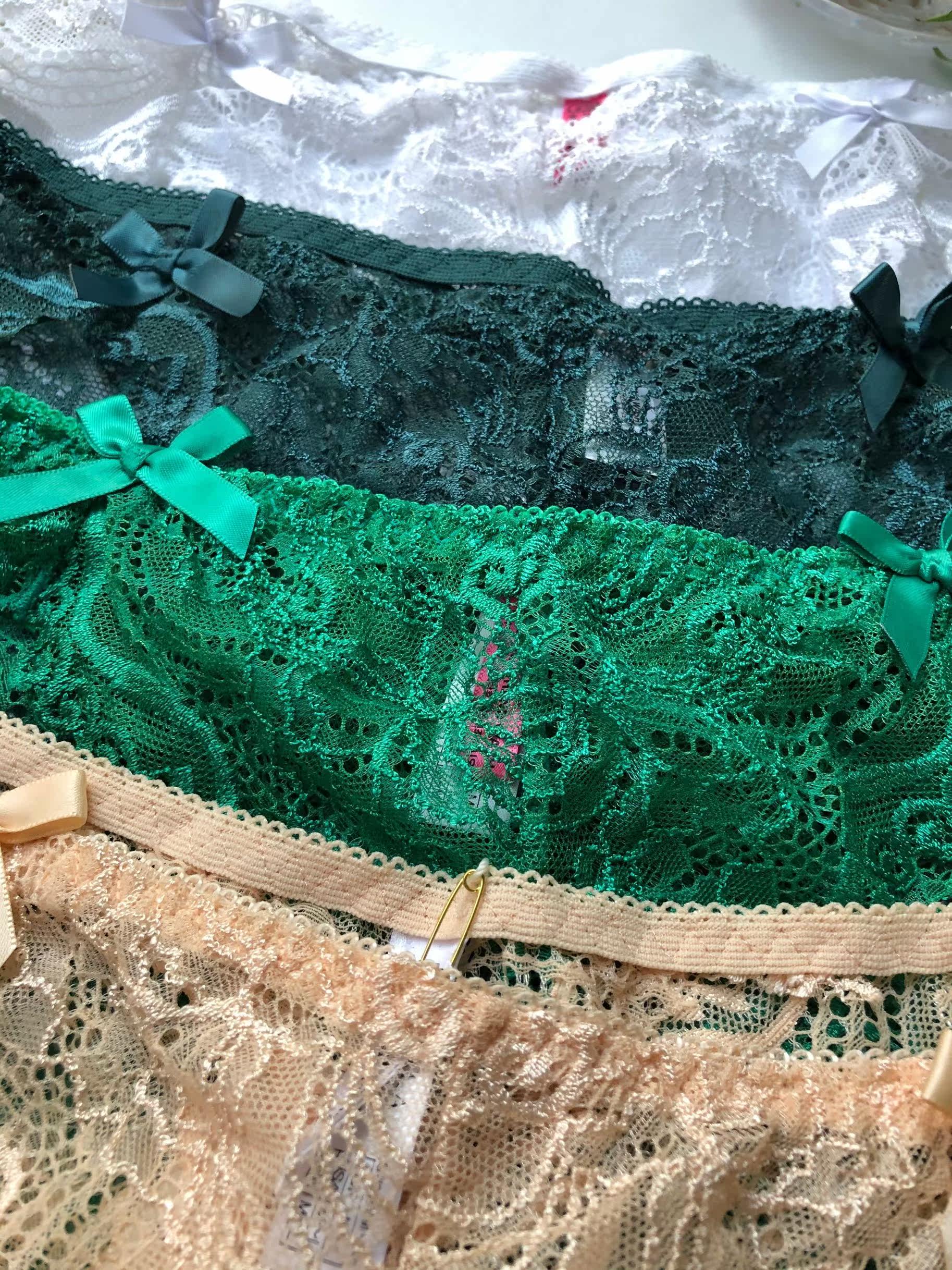 韩国正品新款现货ullala绿色蕾丝男女内裤弹力舒适提臀三角裤情侣,淘宝优惠券,粉丝福利购,淘宝优惠卷