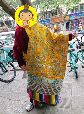 藏式法会披肩哈达大型活动装饰锦缎流苏奏乐师配件