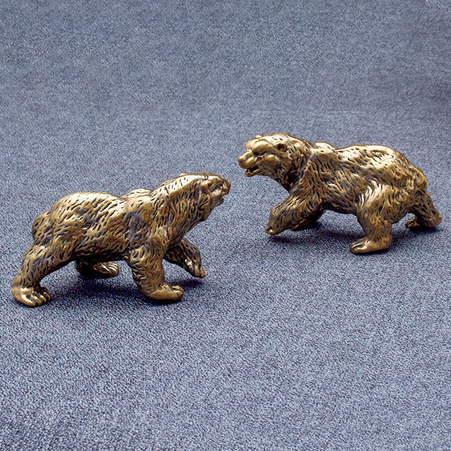 Brass old polar bear desktop ornaments antiques miscellaneous bear tea pet study paperweight pen rest old copperware