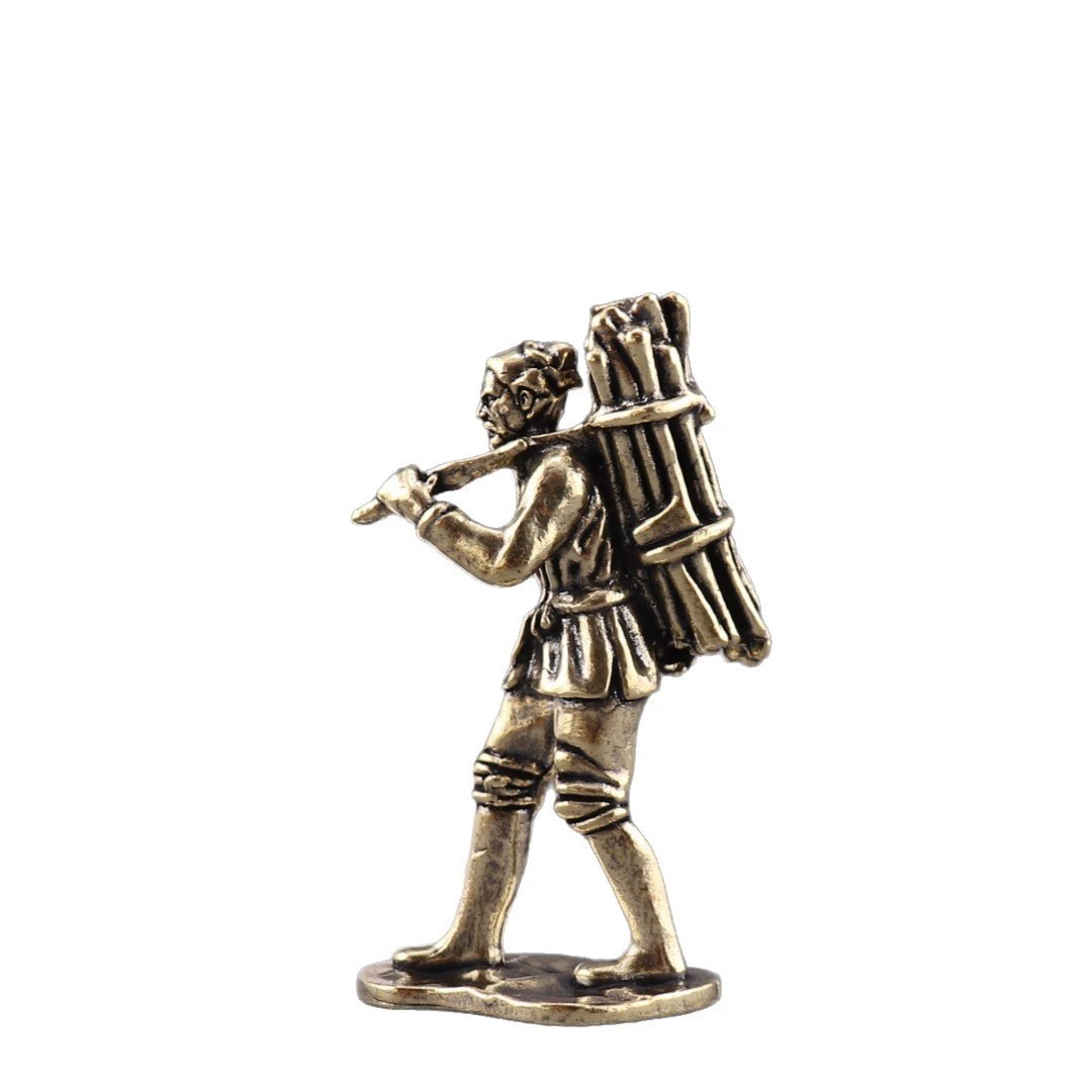 纯黄铜樵夫老头砍柴老人被柴实心复古造景装饰桌面茶宠工艺品摆件,淘宝优惠券,粉丝福利购,淘宝优惠卷