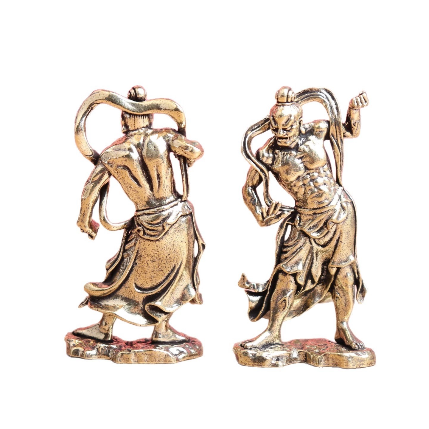 纯黄铜哼哈二将门神复古实心老物件居家装饰桌面茶宠工艺品铜摆件,淘宝优惠券,粉丝福利购,淘宝优惠卷