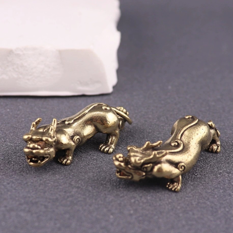 纯黄铜(一对装)小号祥云貔貅祥瑞之物复古居家装饰茶宠桌面铜摆件,淘宝优惠券,粉丝福利购,淘宝优惠卷