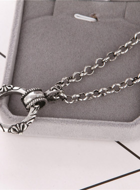 方形圆环克罗星简约复古个性百搭长款毛衣链 配饰挂饰男女 项链项