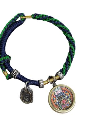 藏式手绘扎基拉姆小唐卡手链随身编织男女转运手绳护身符礼物饰品