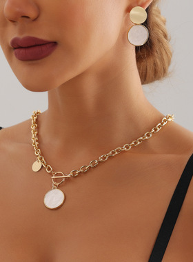 饰品复古轻奢仿白贝母戒指女