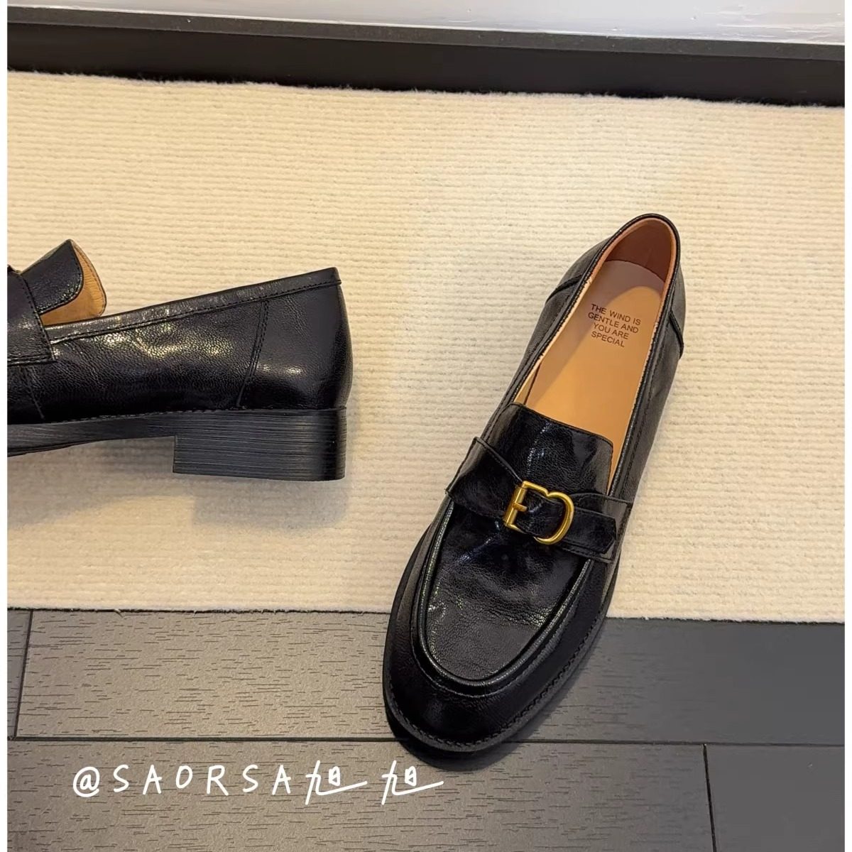 34-40码！牛皮~金属扣乐福鞋女复古英伦风一脚蹬粗跟通勤小皮鞋,淘宝优惠券,粉丝福利购,淘宝优惠卷