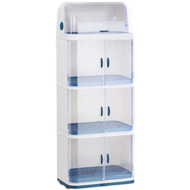 Kitchen bowl rack with cover multi-layer dustproof household storage box