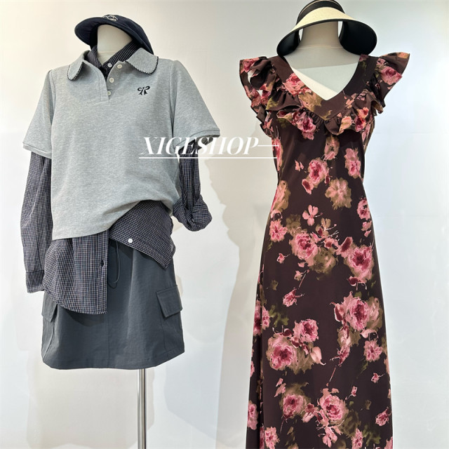 Short skirt A-line skirt American A-style work style skirt