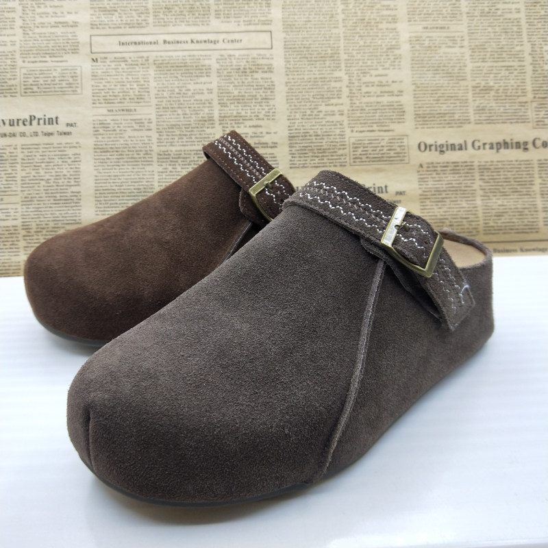 撤柜处理真皮反绒牛皮平底包头穆勒鞋防滑轻便平底休闲韩版女拖鞋,淘宝优惠券,粉丝福利购,淘宝优惠卷