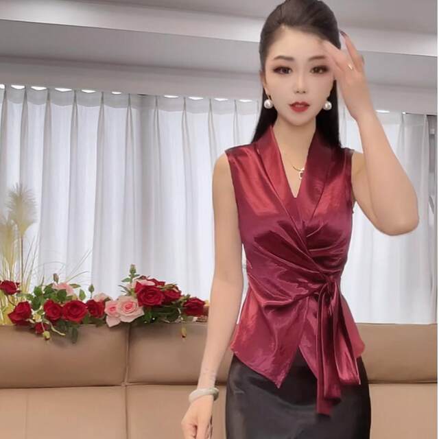 Ambilight V-neck Sleeveless 2026 ແຟຊັນໃໝ່ທີ່ຫຼາກຫຼາຍ ແລະ ແບບຕາເວັນຕົກ ຫຼຸດອາຍຸ ແລະ ຫຼຸດຄວາມອ່ອນເພຍ ການອອກແບບດ້ານເທິງອະເນກປະສົງ