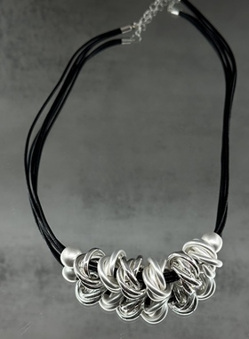 欧美高级感ins冷淡风黑绳项链气质2023新款爆款颈链时髦简约大气