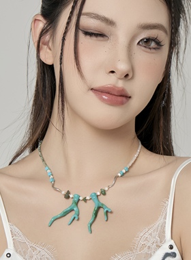 原创绿松石项链女小众设计感