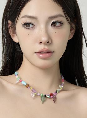 原创手作串珠古董捷克琉璃珠项链