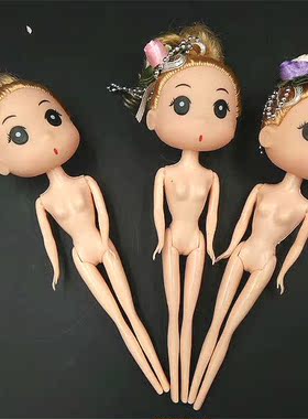 串珠芭比迷糊娃娃裸娃素体通用多种发型+身体18厘米，12cm
