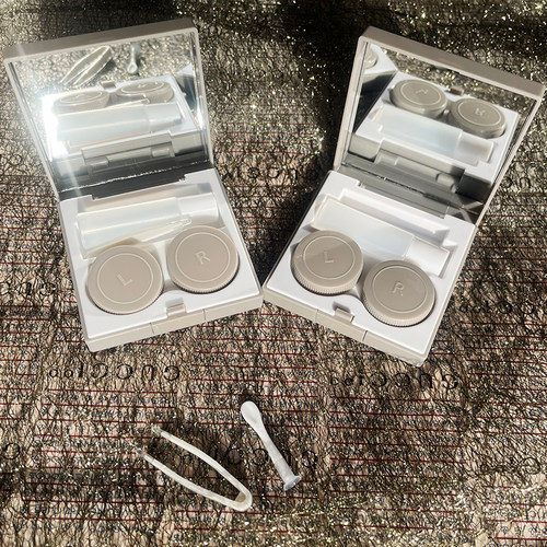 纯色便携隐形眼镜盒小巧可爱ins少女心简约个性伴侣盒美瞳盒子zy - 图0