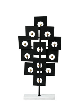 新古典金属金环抱月桌面摆件样板间书房玄关静物装饰品家居工艺品