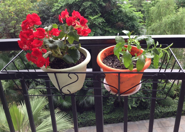 Rectangular balcony railing iron flower stand special price