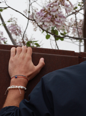 WY简约时尚个性中性款男女生款大米珠巴洛克珍珠手链