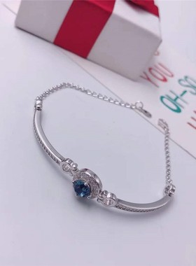 蓝钻手链时尚风百搭纯银首饰