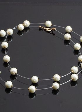 现货原创设计风镀金白色毛衣链