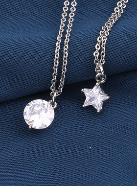 欧美饰品百搭锆石锁骨链实拍厂