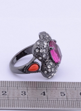 欧美风饰品全新百搭水晶戒指