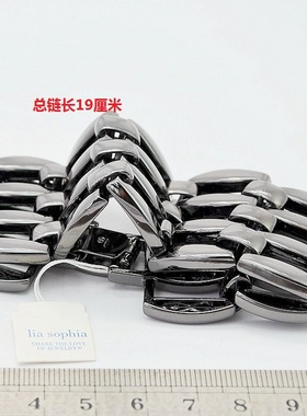 欧美风饰品黑色搭扣手链