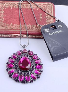 欧美夸张水晶宝石黑色短款项链