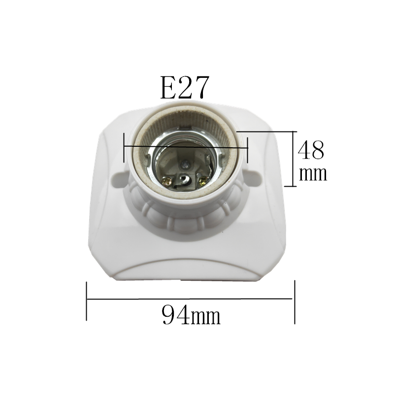 E27家用螺口平灯座工程家装灯座瓷口壁灯座灯泡底座E27老化测试座