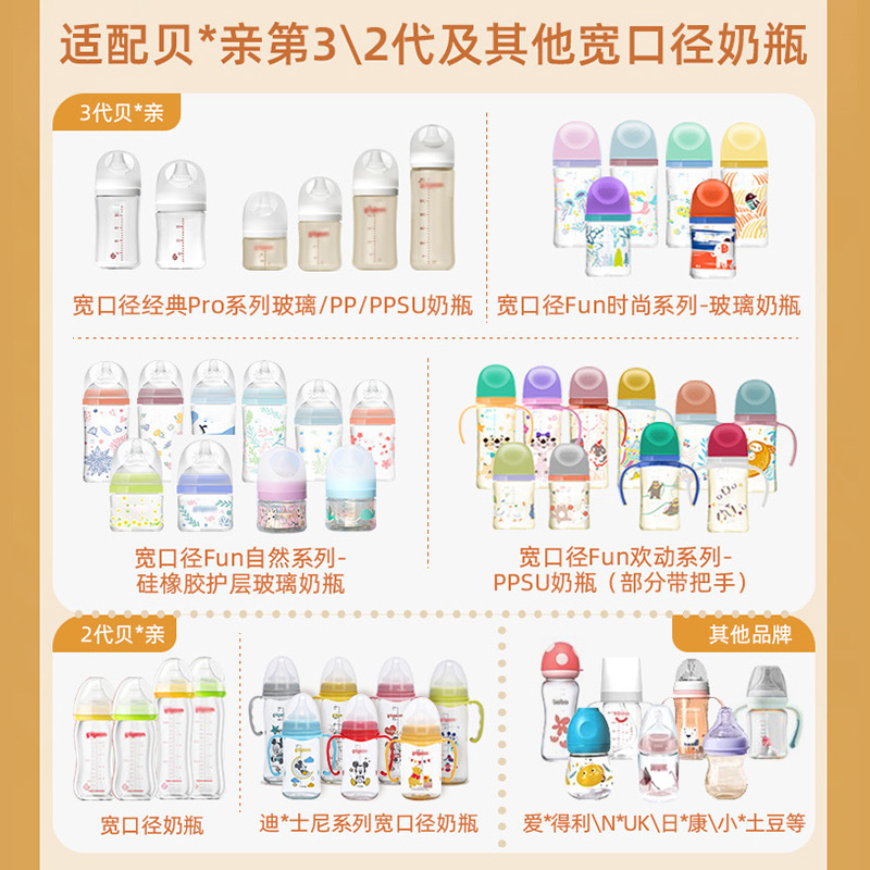 安配奶瓶直饮吸管配件贝亲宽口径通用重力球学饮奶嘴吸管嘴替换头 - 图3