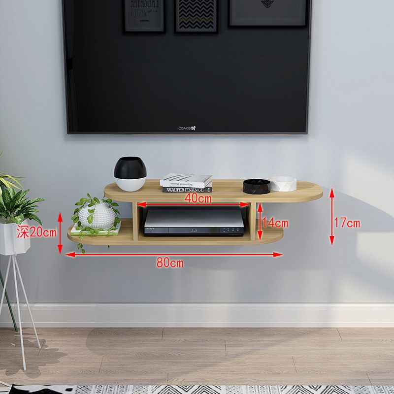 机顶盒置物架壁挂电视柜客厅电视机墙上装饰隔板卧室路由器收纳盒-图1