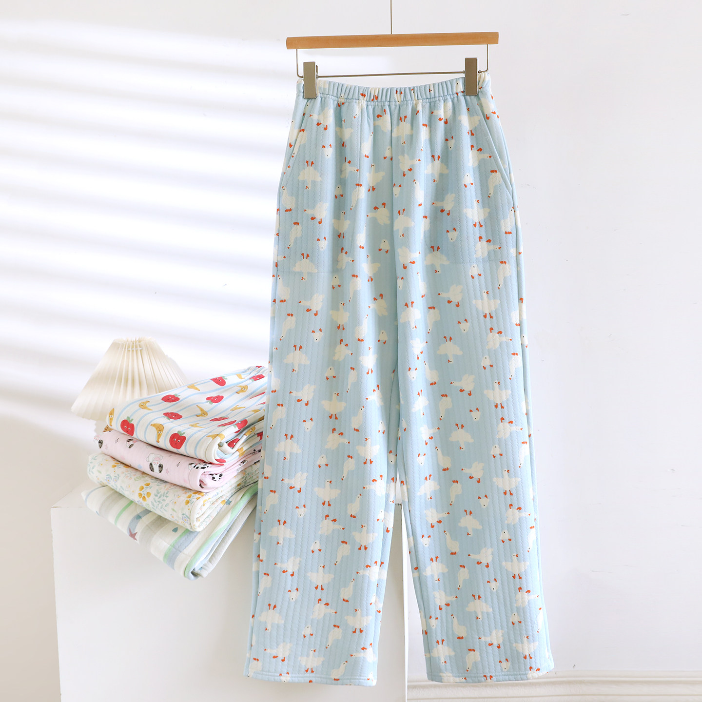 空气棉睡裤女长裤秋冬季三层加厚保暖夹棉家居裤可爱卡通睡衣裤,淘宝优惠券,粉丝福利购,淘宝优惠卷